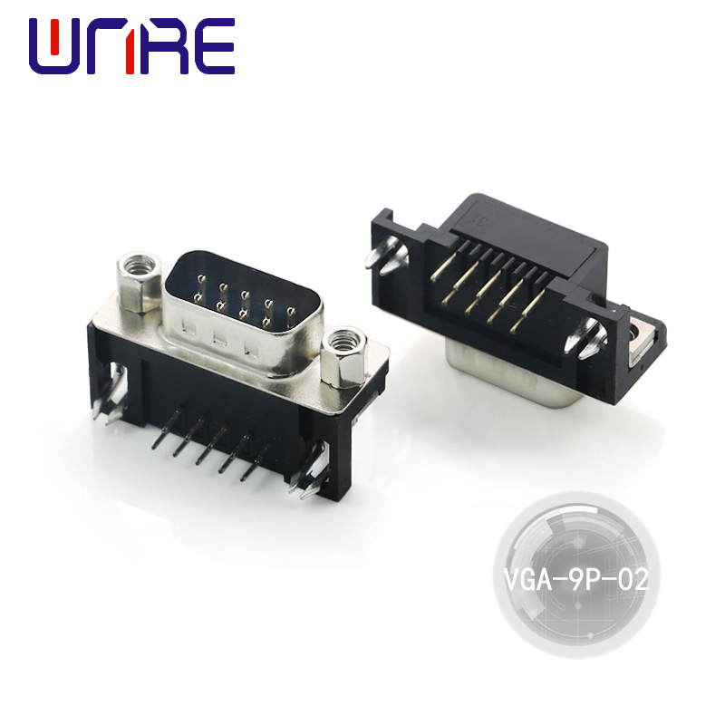 Wholesale VGA-9P-02 9 Pin Male D-sub solder Connector troch gat VGA Connector