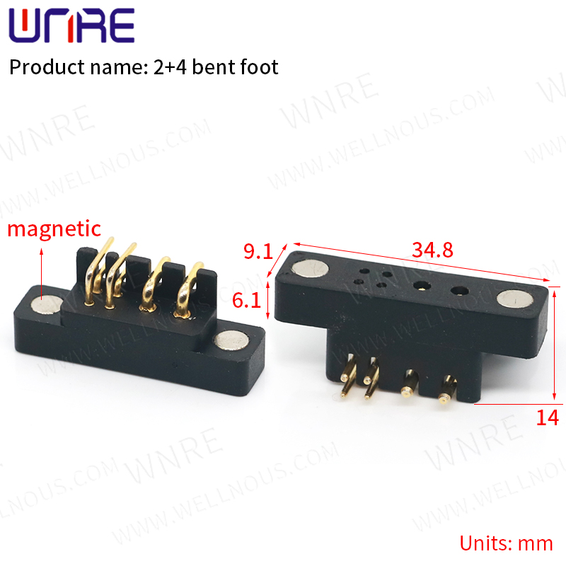 1 Set New Product Customization Magnet Connector 2+4 Pogopin  cx2+4 bent foot Magnetic Connector