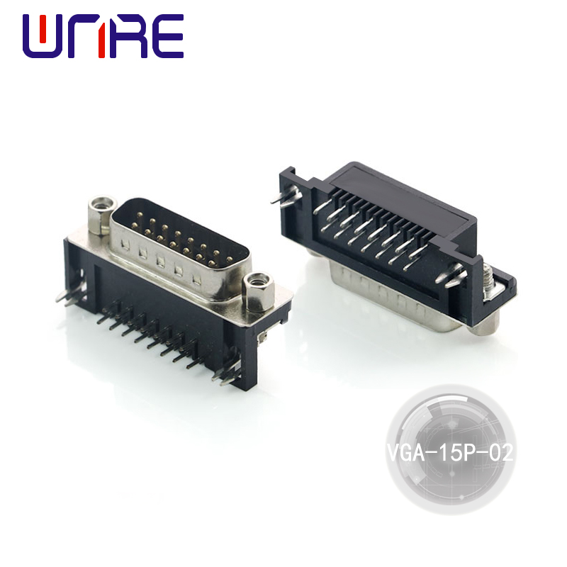 Lag luam wholesale VGA-15P-02 9 Pin Txiv neej D-sub Solder Connector Los Ntawm Qhov VGA Connector