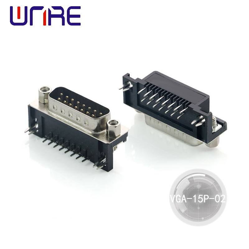 ຂາຍສົ່ງ VGA-15P-02 9 Pin Male D-sub Solder Connector Through Hole VGA Connector