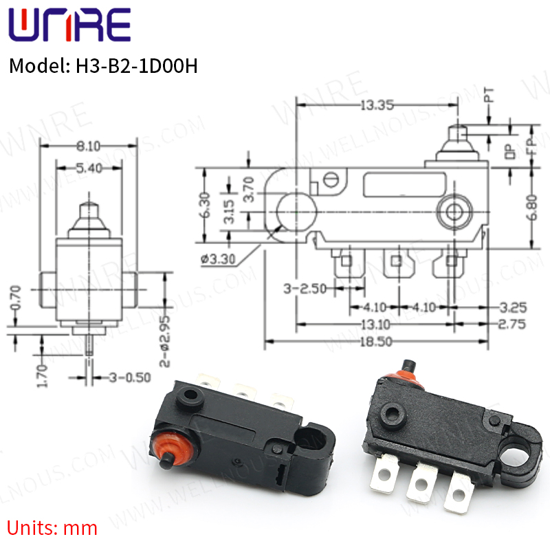 H3-B2-1D00S Microinterruptor impermeable Interruptor de restabliment automàtic Interruptor sensible fabricat a la Xina