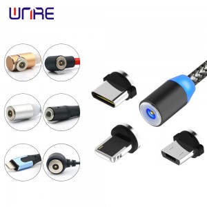 3 Plug 3 în 1 Încărcare rapidă magnetică Micro Type-C USB Telefon cablu de date Încărcător pentru telefon mobil Android IOS