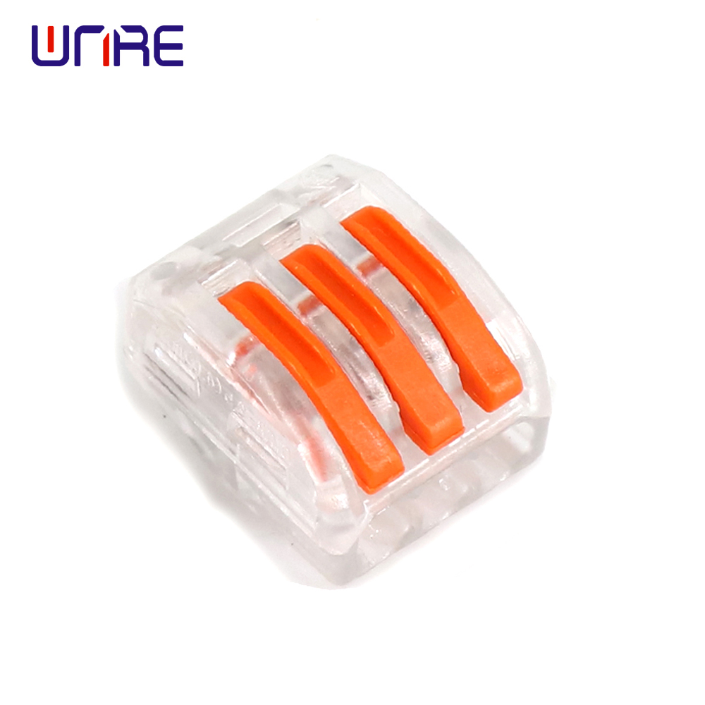 PCT-213T အဆင့်သတ်မှတ်ထားသော ဗို့အား 400V အမြန် Splice Wire Connector လျှပ်စစ်ချိတ်ဆက်ကိရိယာ Joint Terminal Quick Terminal Block Connector