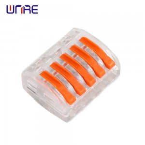 PCT-215T Transparent Housing Push Wire Types 5 Hole Way Fast Wire Connector e Khethehileng bakeng sa Terminal ea Junction Quick Connect
