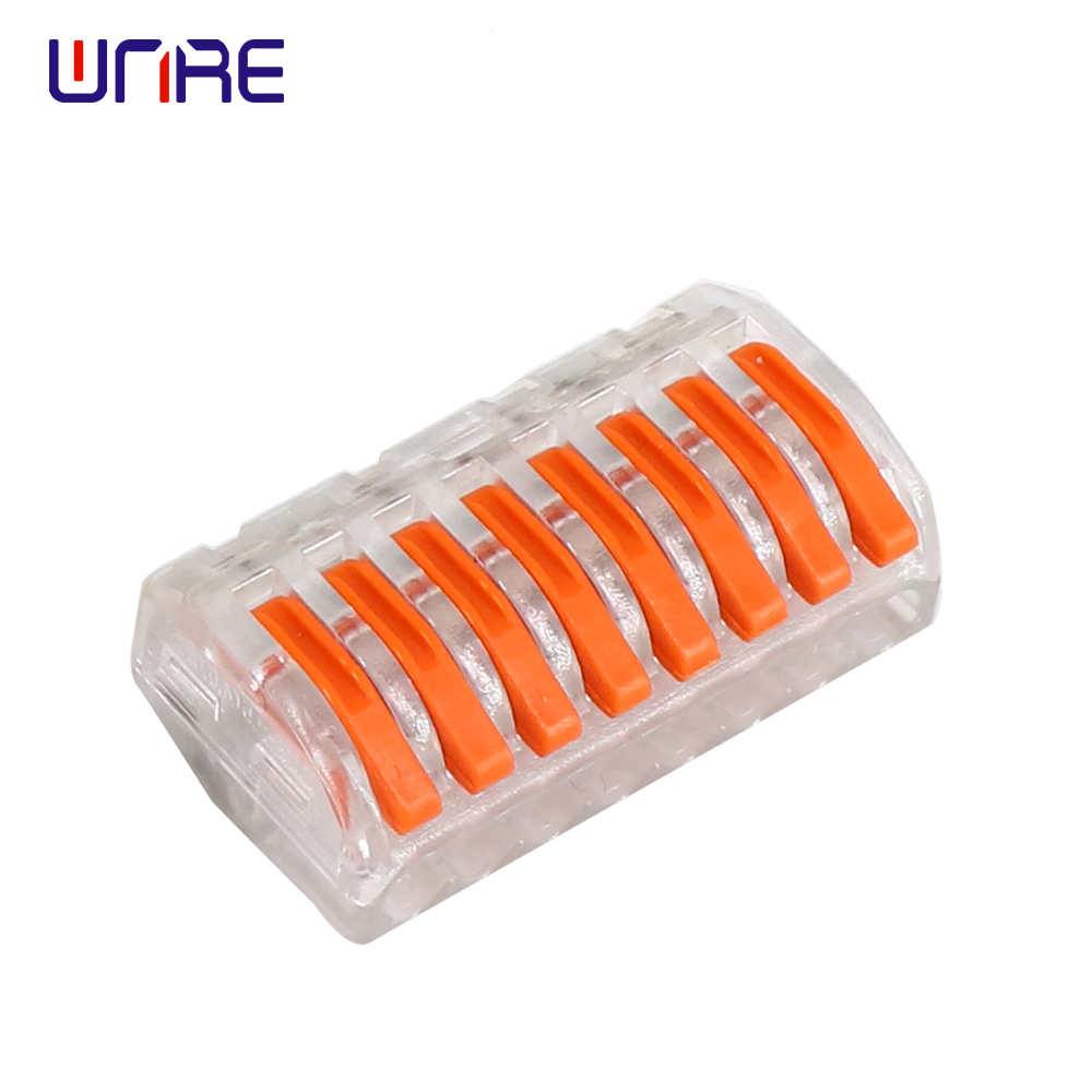 PCT-218T High-Quality Transparent Housing Compact Push-in Terminal Block Wire Connector Tool-Free Wiring Connectors