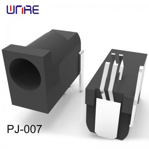 PJ-007 DC power JACK PCB mount tapered PC pins non-shielded