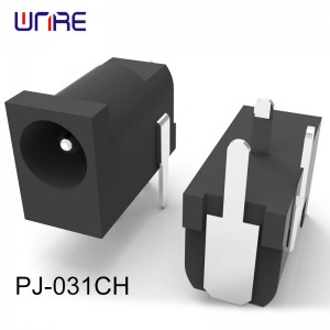 PJ-031CH DC power JACK 1.0 mm center pin through hole mount
