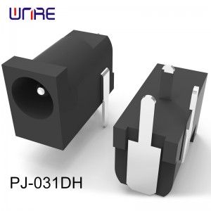 PJ-031DH DC power JACK 1.3 mm center pin through hole mount
