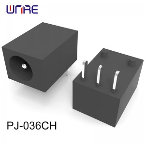 PJ-036CH DC power JACK 1.0 mm center pin 3.5 A rating low profile