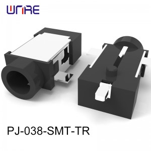 PJ-038-SMT-TR DC power JACK 0.65 mm center pin 1.0 A rating