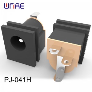 PJ-041H DC power JACK 1.65 mm center pin right angle orientation