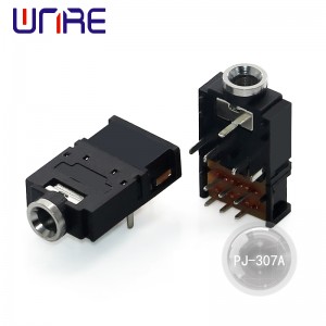 Audio Jack Mount PJ-307A Installation Laptop Power Adapter Connector Audio Switch 3.5MM Male Right Angle DIP