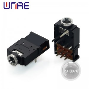 Audio Jack Mount PJ-307A Installation Laptop Power Adapter Connector Audio Switch 3.5MM Female Right Angle DIP