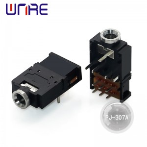 Audio Jack Mount PJ-307A Fifi sori Kọǹpútà alágbèéká Adapter Adapter Asopọmọra Audio Yipada 3.5MM DIP Igun Ọtun Obirin