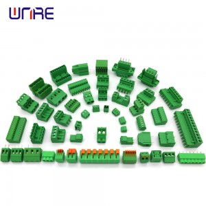 Screw 3.81mm 5.0mm 5.08mm Pitch PCB Terminal Block Connector Angle Pin Green Color Pluggable Type