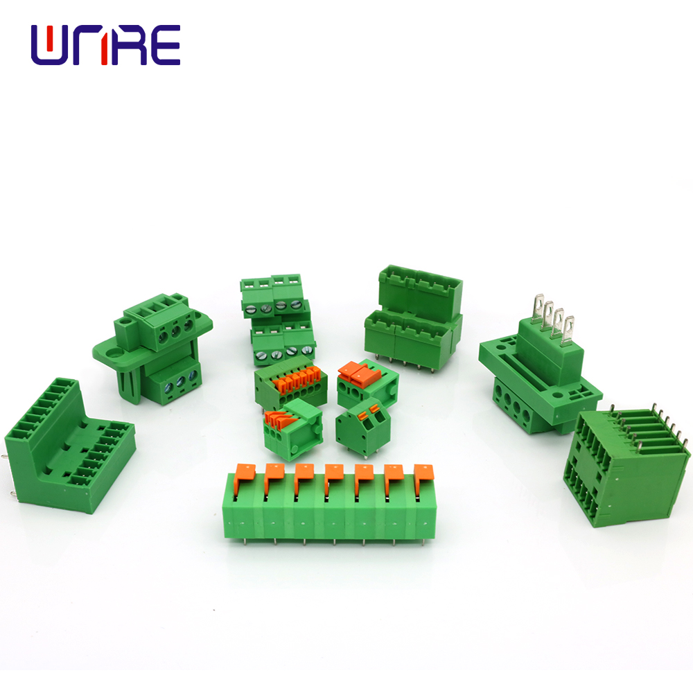 Cargol 3,81 mm 5,0 mm 5,08 mm Pas Connector de bloc de terminals PCB Pin angular Color verd Tipus endollable