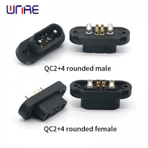 1/2 pair(s) of QC2+4 rounded male and female for New energy electric vehicle charger connector