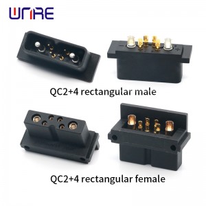 1/2 par(s) de QC2+4 rectangular macho e femia para conector de cargador de vehículos eléctricos de nova enerxía