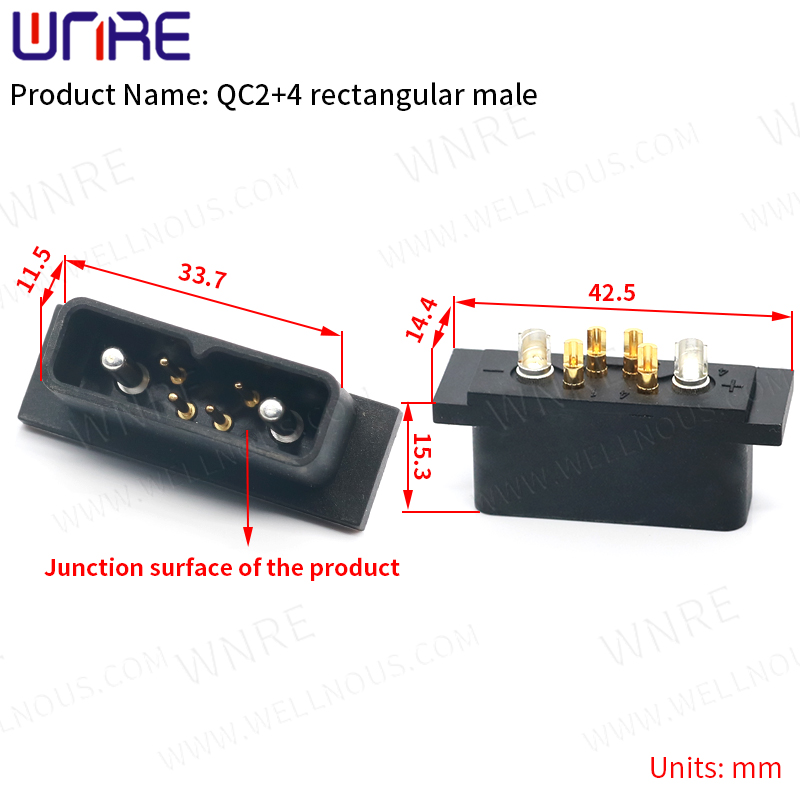 1/2 parell de QC2 + 4 rectangulars mascle i femella per al connector de carregador de vehicles elèctrics de nova energia