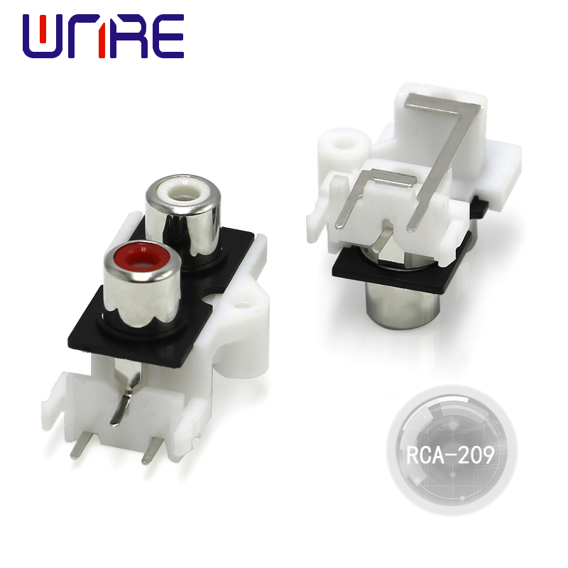 Ordinary Discount Plastic Tie - 3 pins Dual Position RCA-209 Right Angle White Housing RCA Video Connectors Jacks – Weinuoer