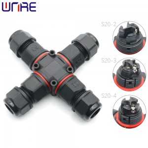 Led Industrial Electrical Waterproof X-Connector IP68 ʻehā ʻaoʻao Cable Cross Shape Outdoor Wire Connectors