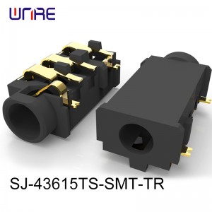 SJ-43615TS-SMT-TR AUDIO JACK 24V 5A copper alloy plating gold