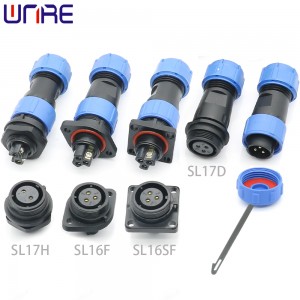 SL17 IP68 Waterproof Connector Cable Connector Plug & Socket Male And Female 2 3 Pin