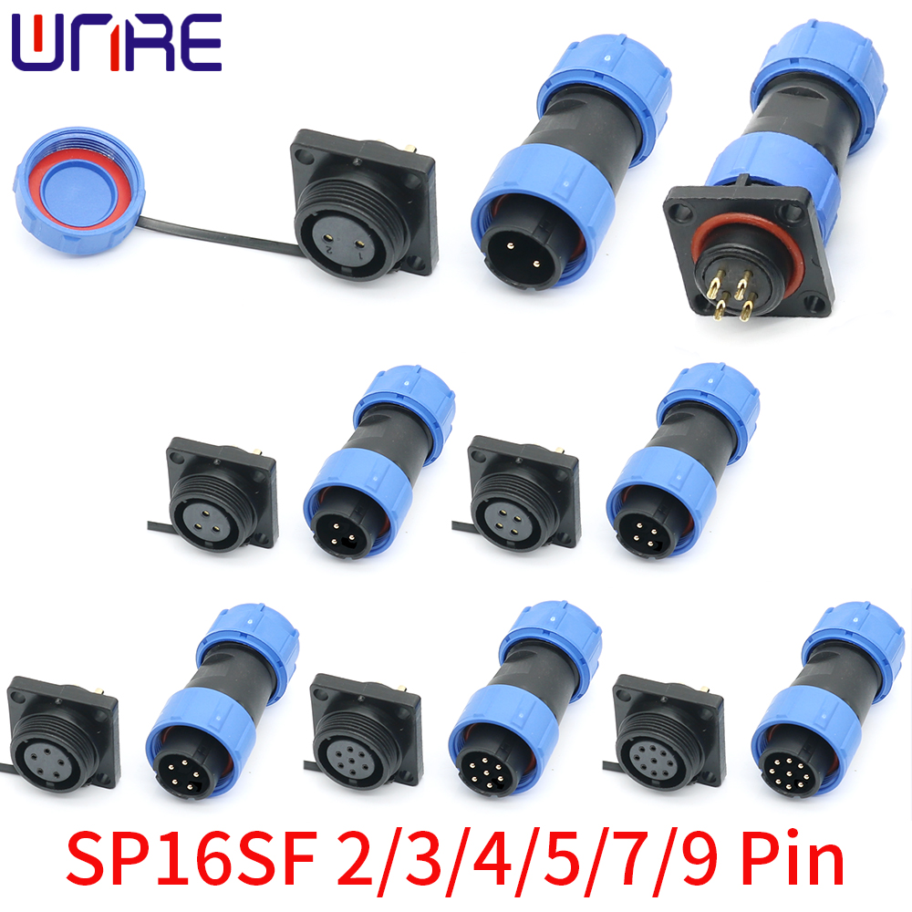 thumbnail image 2 of MCCAMSTORE SP13 Waterproof IP68 Cable Connector - 2-9 Pin Male Plug & Female Socket, Aviation Style, Solder Terminals 2 of 4