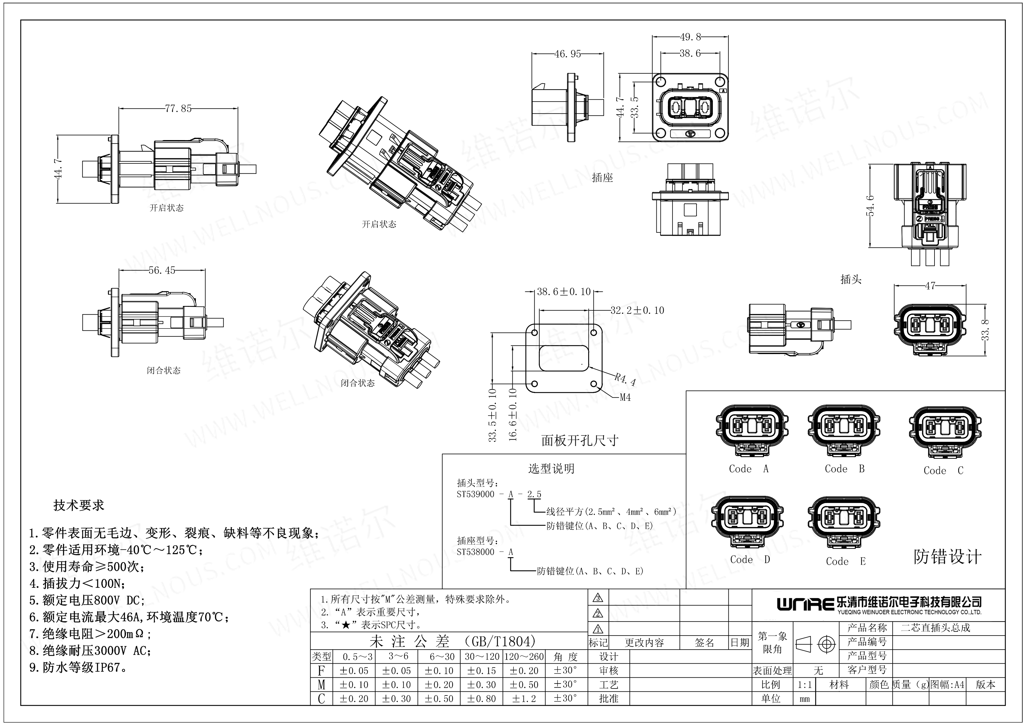 China Low Current Two-core Plug Connector New Energy Electric Vehicle ...