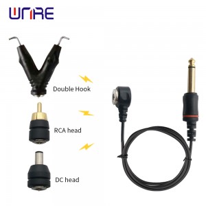 Newest Tattoo Power Supply Magnetic Clip Cord RCA DC Interface Head Copper Wire Hook Line Makeup Machine Cable Accessories