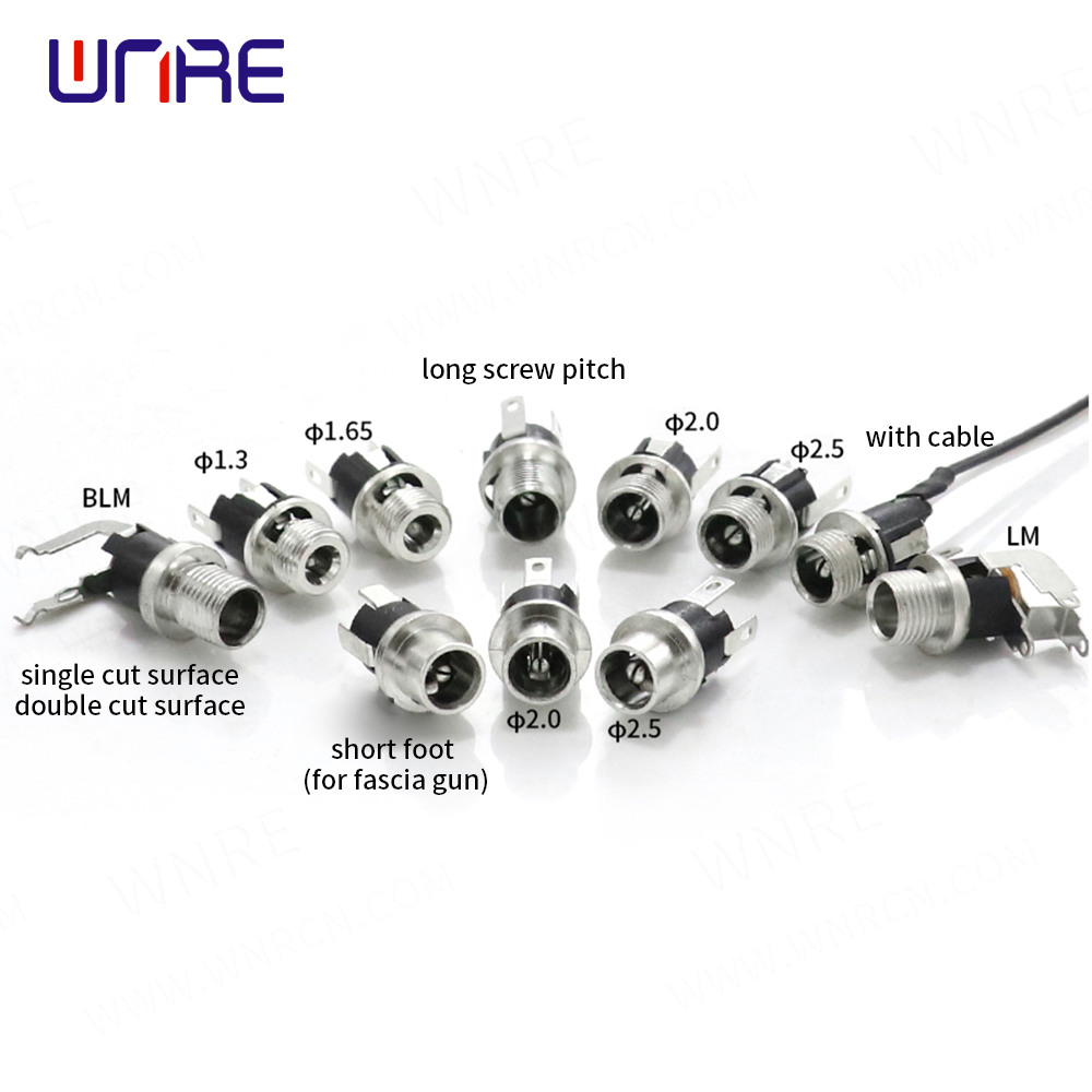 Factory Price Magnetic Pogo Pin Connector - Waterproof DC-025M 3pin 5.5*2.1 2.5mm Massage Gun DC Power Jack Connector With Gasket Nut – Weinuoer