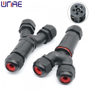 IP68 Y Type Outer anawaena 8-16mm Waterproof Connector Electrical Terminal Adapter No LED Light Outdoor Connectors