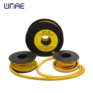 Yellow PVC Number Awọn lẹta Cable sibomiiran rinhoho Fun Waya Cable