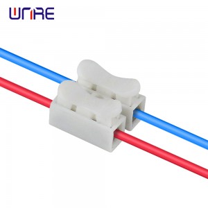 LED Sawb Teeb CH-2 Lub Caij Nplooj Ntoos Hlav Hlau Txuas Hluav Taws Xob Cable Clamp Terminal Block Connector