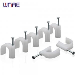 Irin àlàfo Wall Electric Waya Circle ṣiṣu Cable Clips