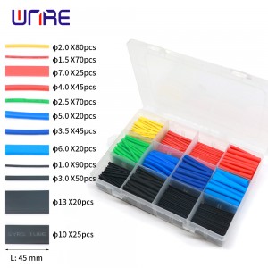 560pcs Polyolefin Srinking Assorted Heat Srinking Tube Wire Rap Cable Insulated Sleeving Tubing Set 2:1 واٹر پروف پائپ آستین