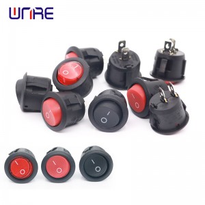 Interruptors basculants rodons de 20 mm de diàmetre Mini rodons Negre Blanc Vermell 2 pins ON-OFF