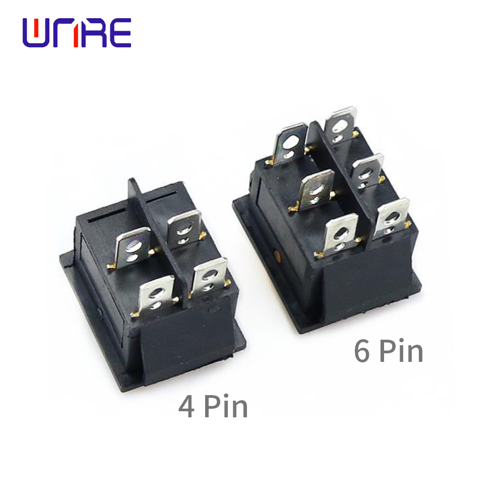 5 Pcs RED 6Pin ON/OFF DPDT Rocker Switch 16A/250V 20A/125V KCD4-202 - Smw