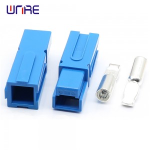 Conector unipolar 120A 600V 4AWG Enchufe de alimentación de carretilla elevadora CC Enchufe de carga de batería de coche Terminales de cable de alta corriente azul