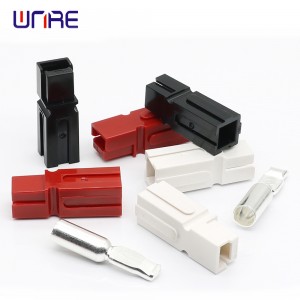 Connettore unipolare 75A 600V 6AWG Spina di alimentazione per carrello elevatore CC Spina di ricarica per batteria per auto Terminali per cavi ad alta corrente Nero / Rosso / Bianco