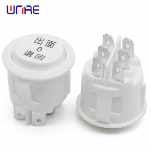 20mm Diameter Round Rocker Switches White 6 Pin 6A 250VAC / 10A 125VAC