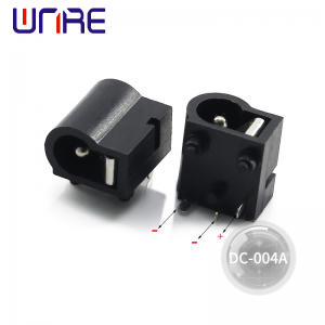 Dc-004a Giắc/ổ cắm điện nằm ngang Màu đen