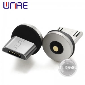 Micro-Plug Magneta Ŝarĝo Rapida Ŝargado Android Interfaca Konekto Magneta Datumo Ŝargado Android Poŝtelefono Kablo USB Ŝnuro