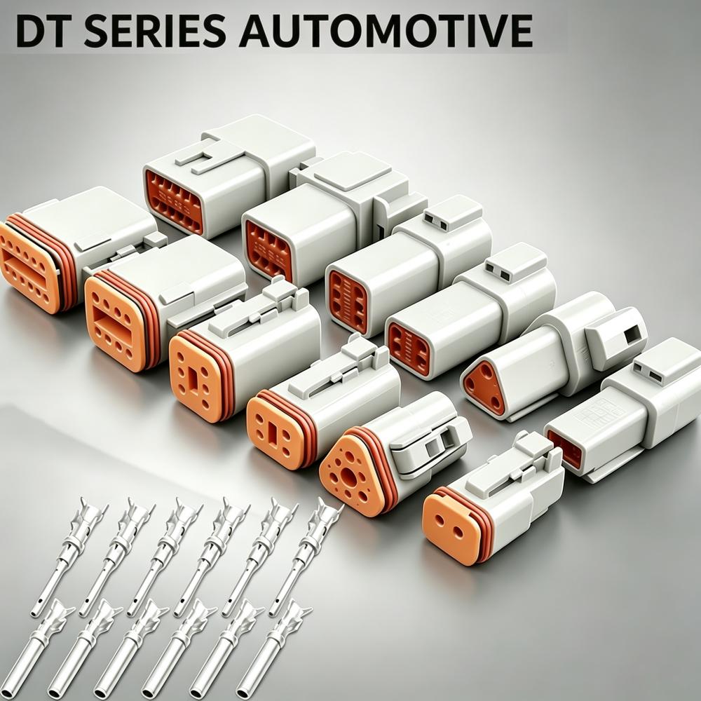 Waterproof DT Automotive Connector Plug Kit Male Female Socket 3P 4P 6P 8P 12P DT06-2S/DT04-2P for Automobile 22-16AWG