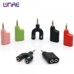 ຕົວປ່ຽນຕົວເຊື່ອມຕໍ່ຫູຟັງ 1 ປ້ອນ 2 ຮູສຽບ 3.5 ມມ Jack Audio Microphone Splitter Cable Adapter